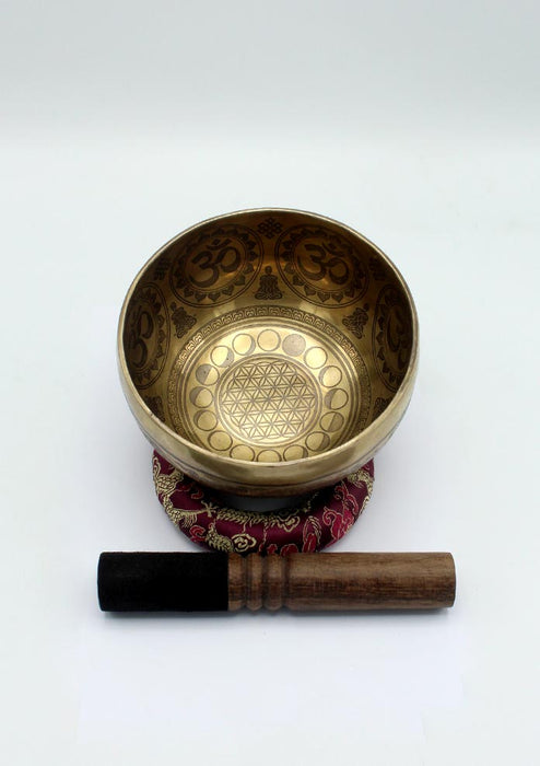 Fine Arts Cosmos  Flower Mandala Itched Singing Bowl- 6 inch