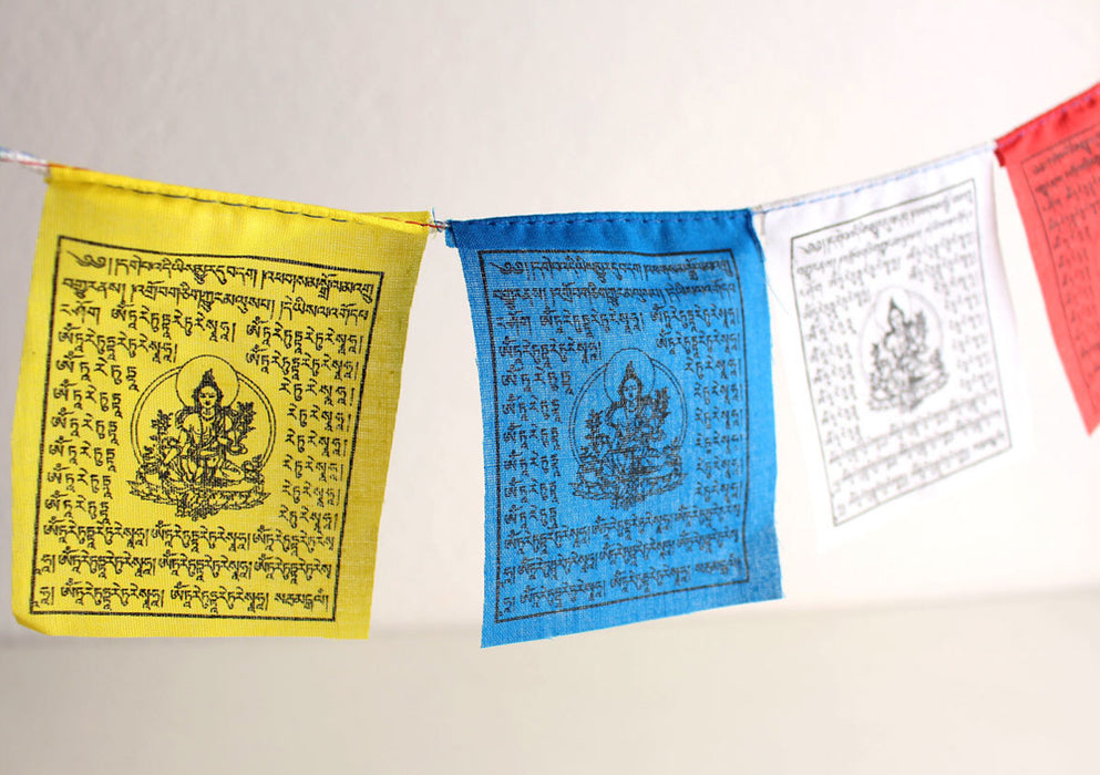 Green Tara Cotton Baby Prayer Flags - nepacrafts