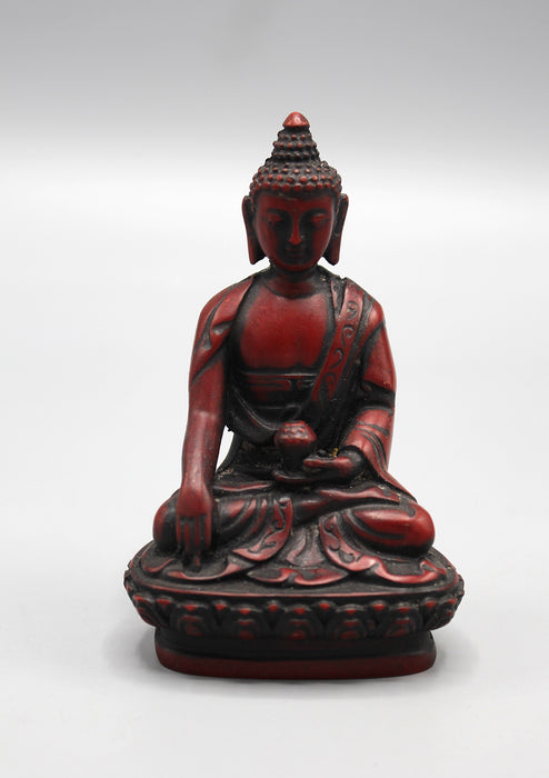 Shakyamuni Buddha Maroon Resin Statue