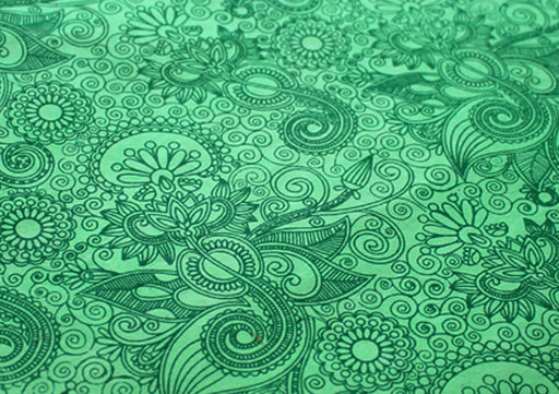 Flower Printed Green Handmade Gift Wrapping Lokta Paper Sheets - nepacrafts