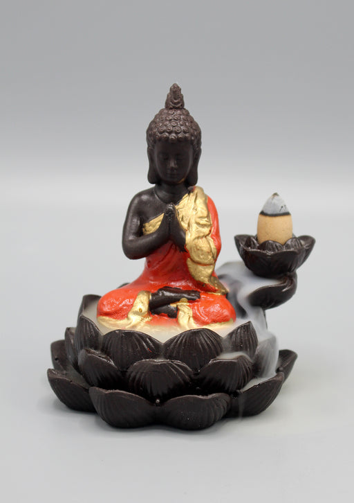 Lotus Meditating Buddha Backflow Incense Burner - nepacrafts