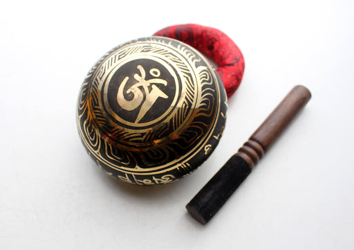 Brown Hand Painted Double Dorjee Singing Bowl - nepacrafts