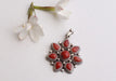 Beautiful Plumeria Flower Carved Coral Decoration 925 Silver Sterling Pendant - nepacrafts