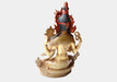 Partly Gold Plated Four Armed Chenrezig Statue - nepacrafts